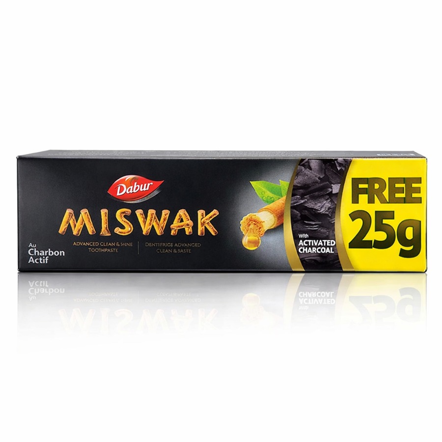 Dabur – Dentifrice Miswak au charbon actif 75g